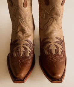 Circle G by Corral Embroidered Leather Western Boot Sand Discount