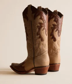 Circle G by Corral Embroidered Leather Western Boot Sand Discount