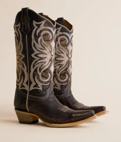 Circle G by Corral Embroidered Leather Western Boot Distressed Brown New