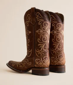 Circle G by Corral Embroidered Leather Western Boot LD Honey Hot