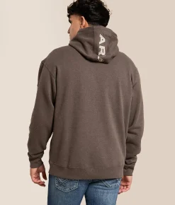 Ariat Embroidered Logo Hooded Sweatshirt Brown Heather Clearance