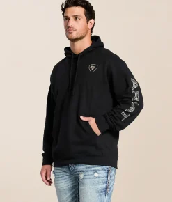 Tops | Ariat Embroidered Logo Hooded Sweatshirt Black