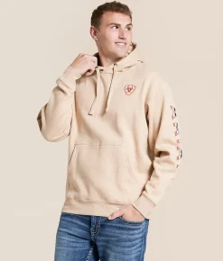 Tops | Ariat Embroidered Logo Hooded Sweatshirt Oatmeal Heather