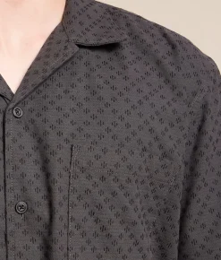 Fried Waters Embroidered Shirt Grey