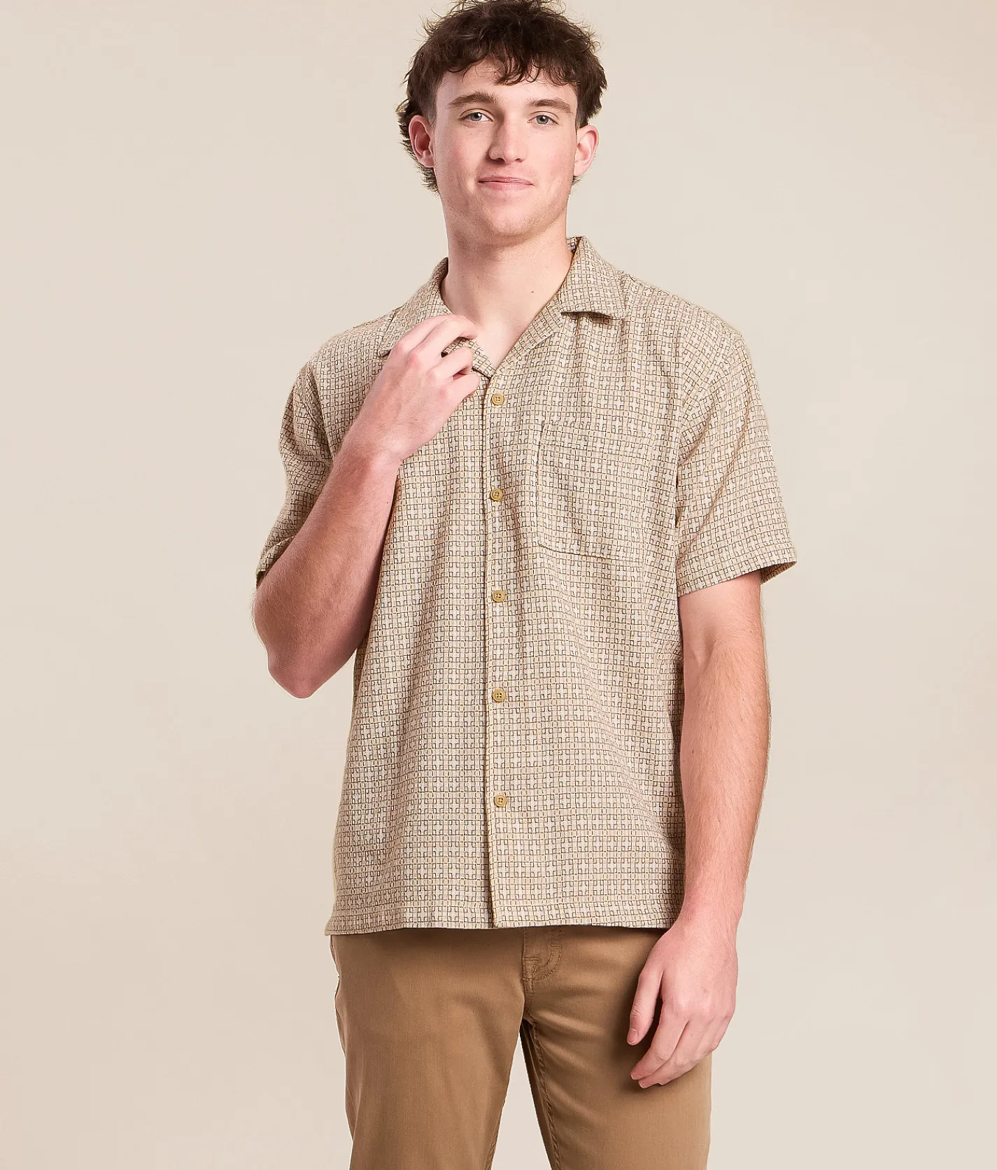 Tops | Fried Waters Embroidered Shirt Beige