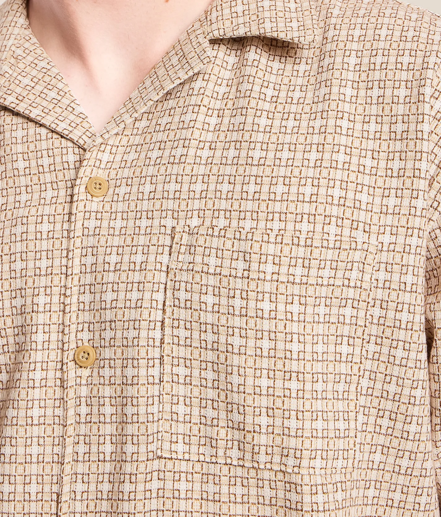 Tops | Fried Waters Embroidered Shirt Beige