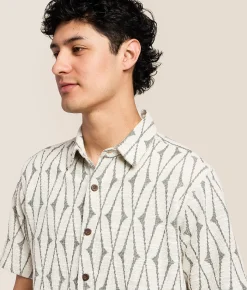 Nova Industries Embroidered Shirt Cream Green Outlet