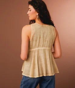 Tops | Gimmicks Embroidered Side Tie Tank Top Birch