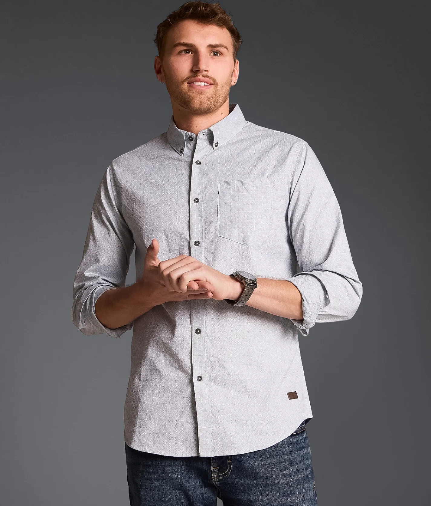 Tops | Outpost Makers Embroidered Standard Shirt White Green