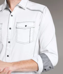 BKE Embroidered Standard Shirt White Discount
