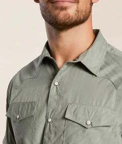 Tops | Gentry County Embroidered Standard Shirt Green