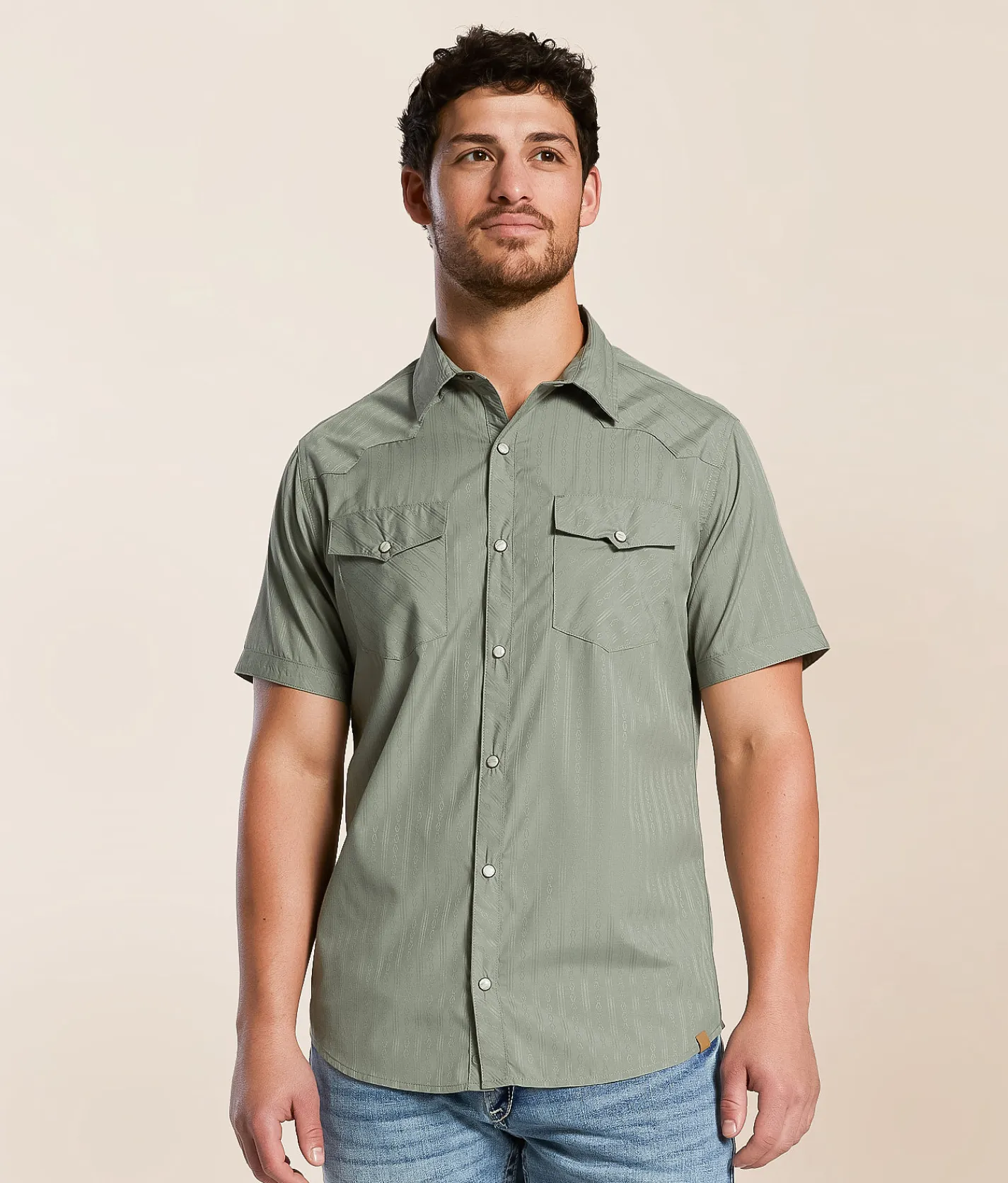 Tops | Gentry County Embroidered Standard Shirt Green