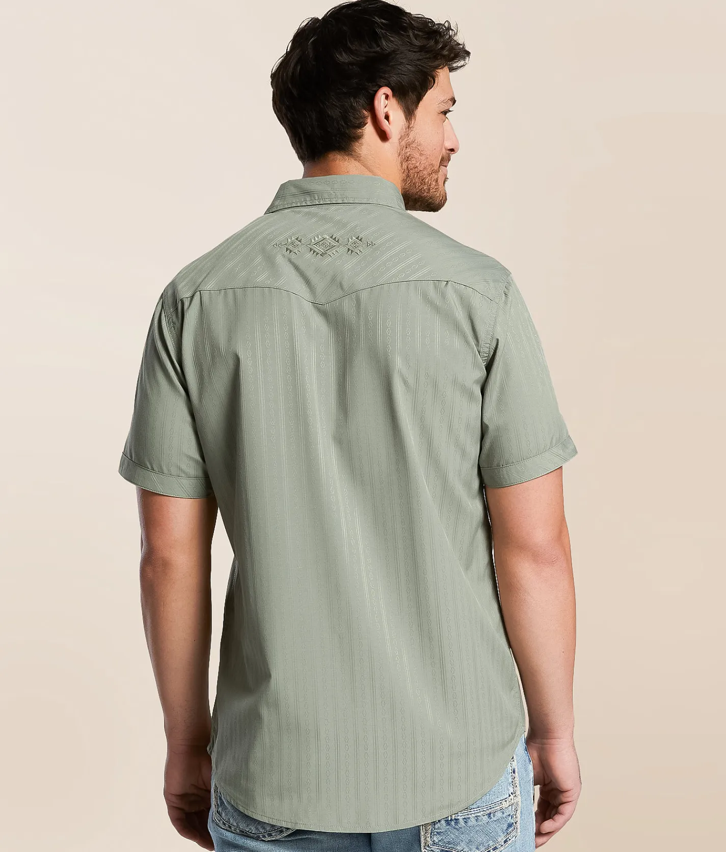 Tops | Gentry County Embroidered Standard Shirt Green