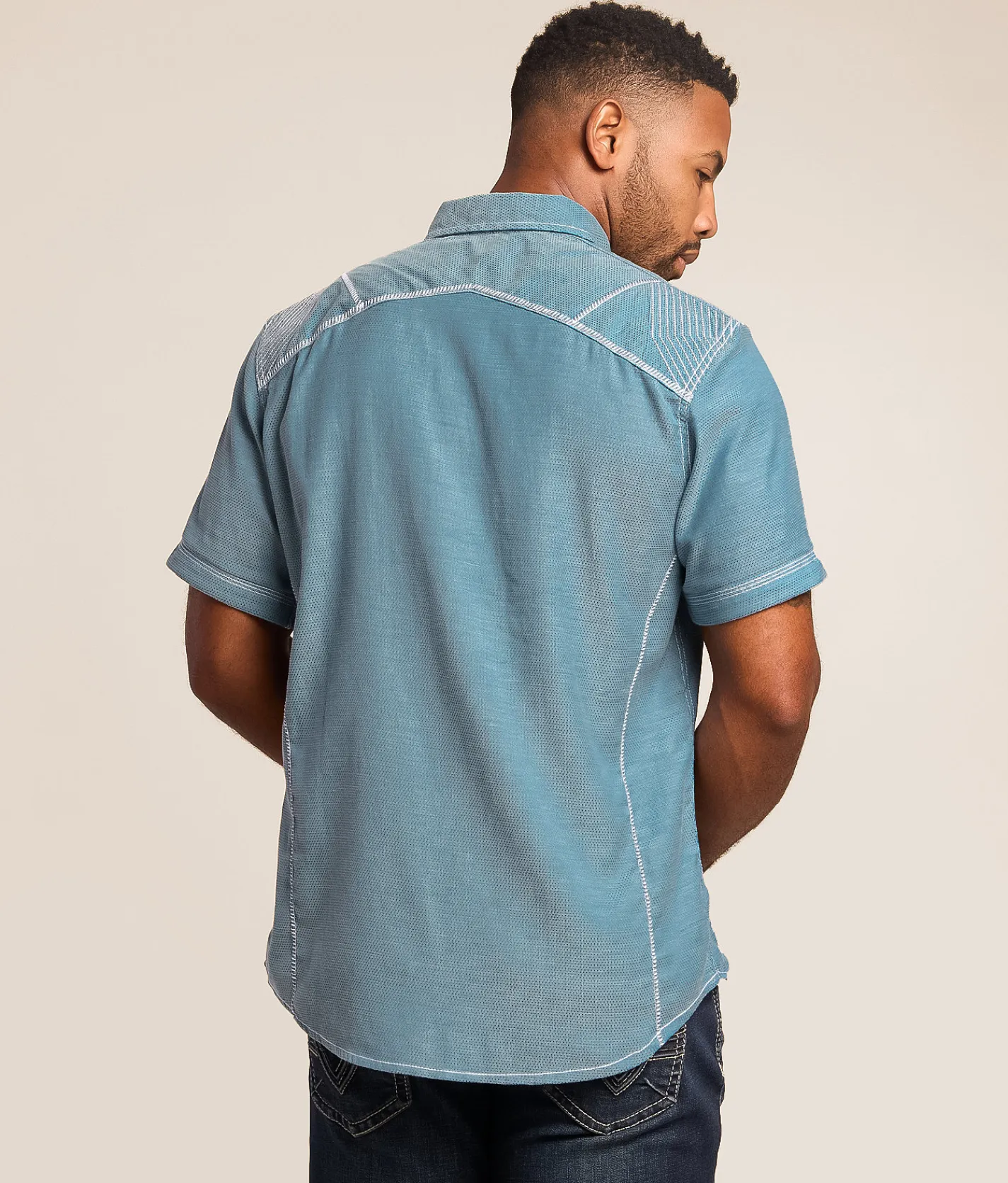 Tops | Buckle Black Embroidered Standard Stretch Shirt Teal