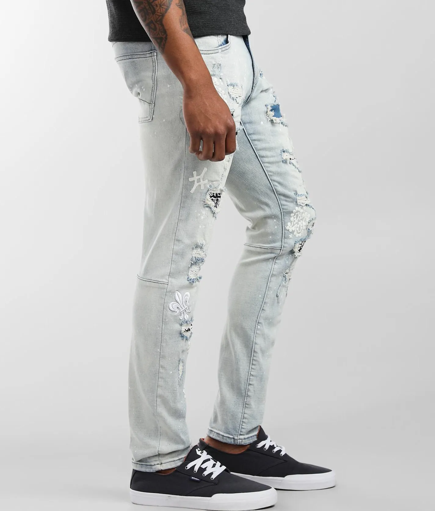 Smoke Rise® Embroidered Taper Stretch Jean Hazy Blue Best