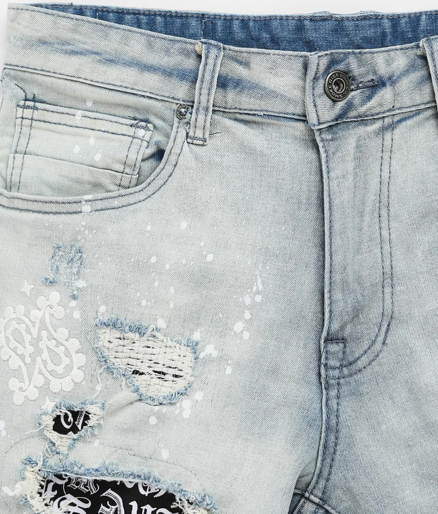 Smoke Rise® Embroidered Taper Stretch Jean Hazy Blue Best