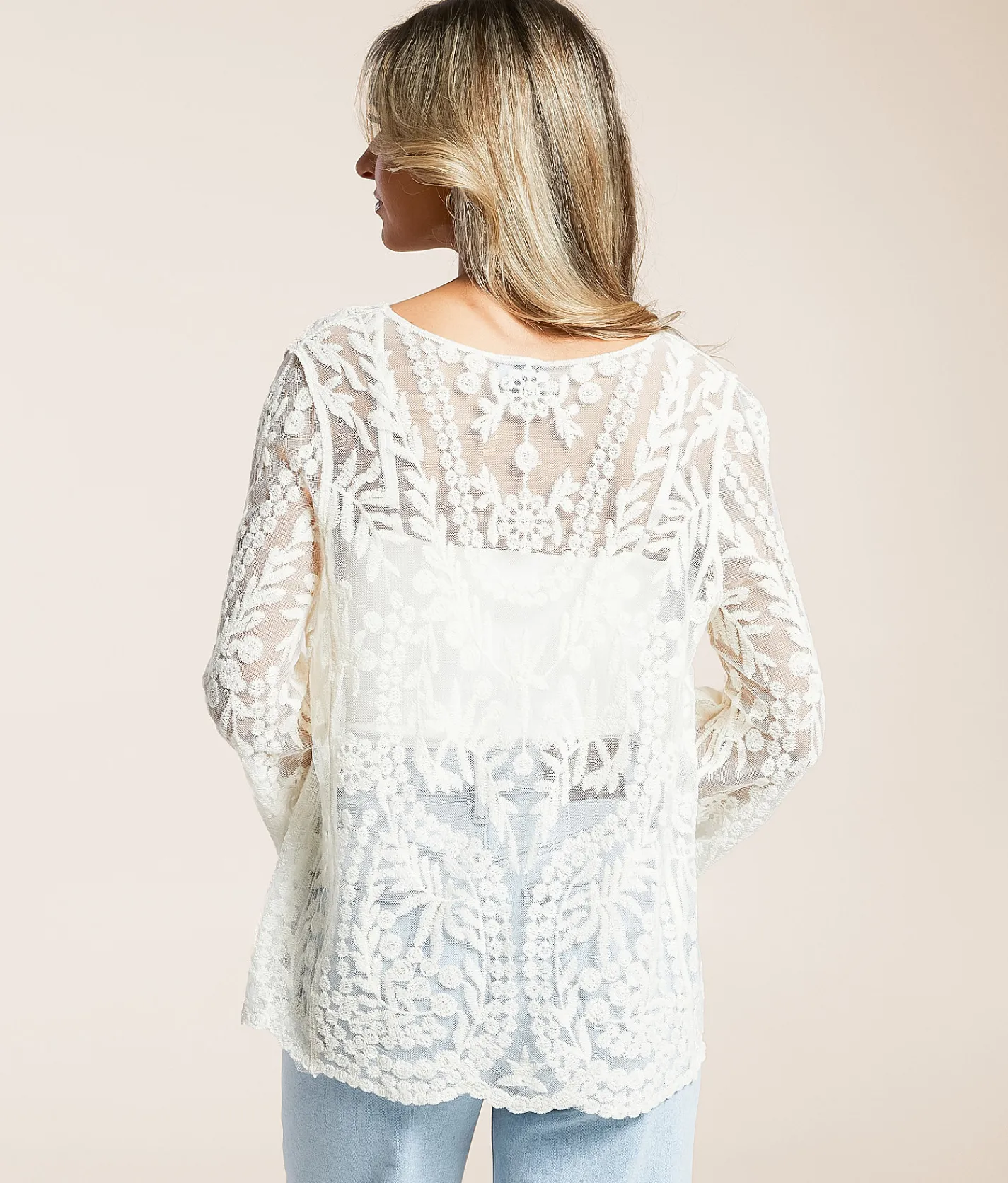 Tops | Daytrip Embroidered Top Cream
