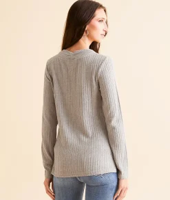 Tops | Miss Me Embroidered Top Grey