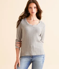 Tops | Miss Me Embroidered Top Grey