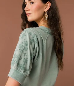 Tops | Gimmicks Embroidered Top Washed Green