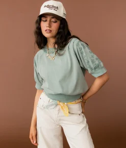 Tops | Gimmicks Embroidered Top Washed Green