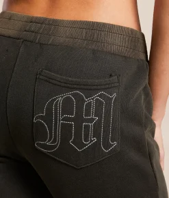 Bottoms | Miss Me Embroidered Track Suit Sweatpant Black