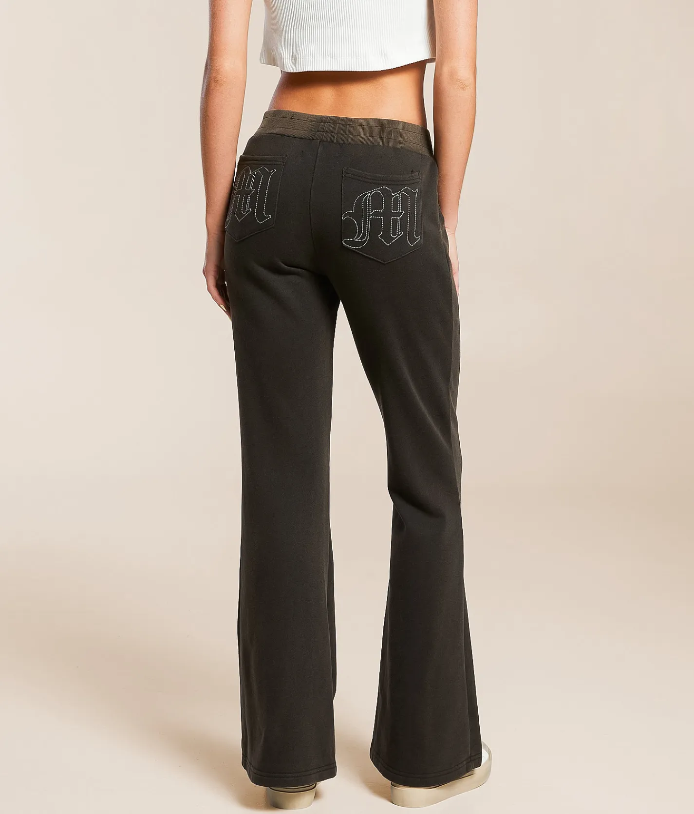 Bottoms | Miss Me Embroidered Track Suit Sweatpant Black