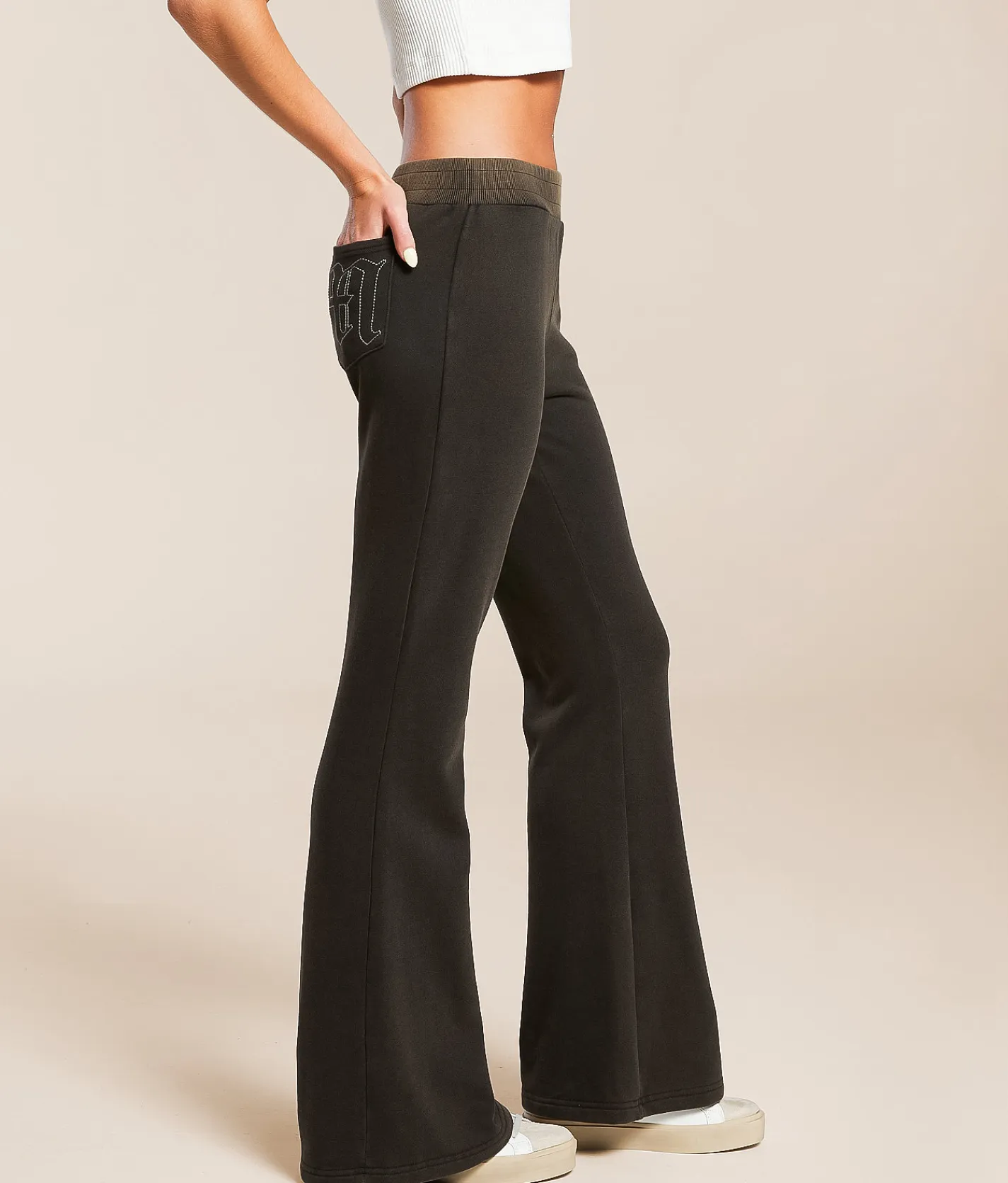 Bottoms | Miss Me Embroidered Track Suit Sweatpant Black