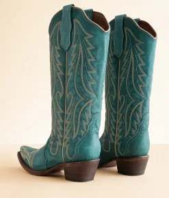 Shoes | Circle G by Corral Embroidered Western Leather Boot LD Turqoise
