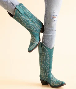 Shoes | Circle G by Corral Embroidered Western Leather Boot LD Turqoise