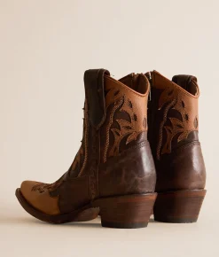 Circle G by Corral Embroidered Western Leather Ankle Boot Brown Clearance