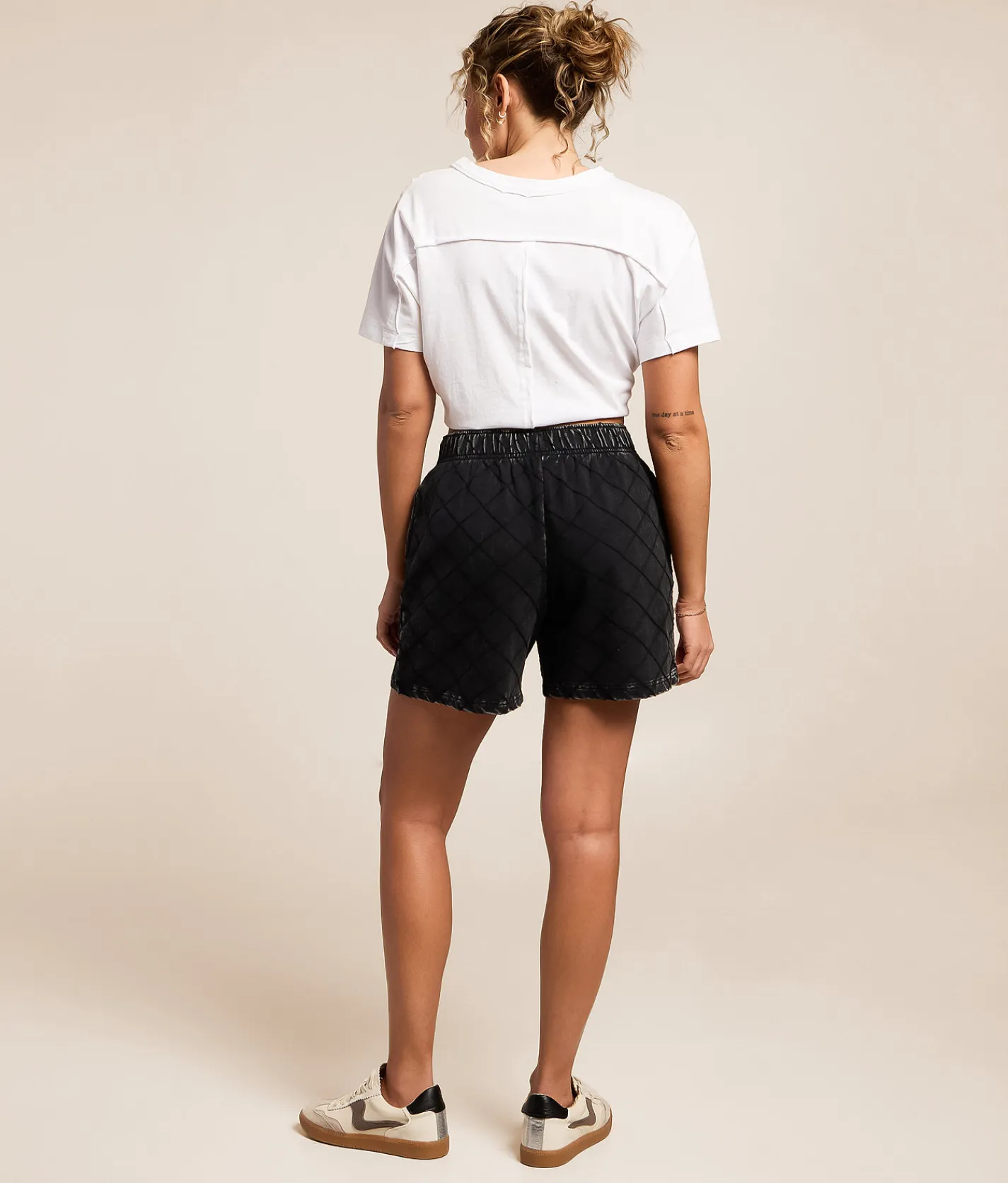 Gilded Intent Embroidery Quilted Short Washed Black Outlet