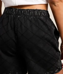 Gilded Intent Embroidery Quilted Short Washed Black Outlet