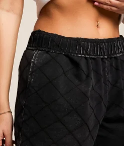 Gilded Intent Embroidery Quilted Short Washed Black Outlet