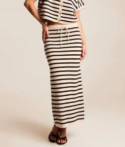 Bottoms | Z Supply Emori Striped Maxi Skirt Natural