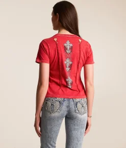 Tops | Affliction Empower T-Shirt Cranberry Lava Wash