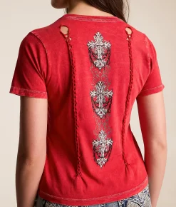 Tops | Affliction Empower T-Shirt Cranberry Lava Wash