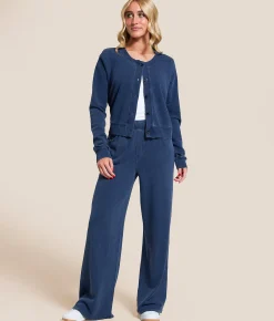 Z Supply Entourage Knit Denim Straight Pant Indigo New
