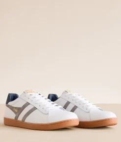 Activewear|Shoes | Gola® Equipe II Leather Sneaker White Cement Navy