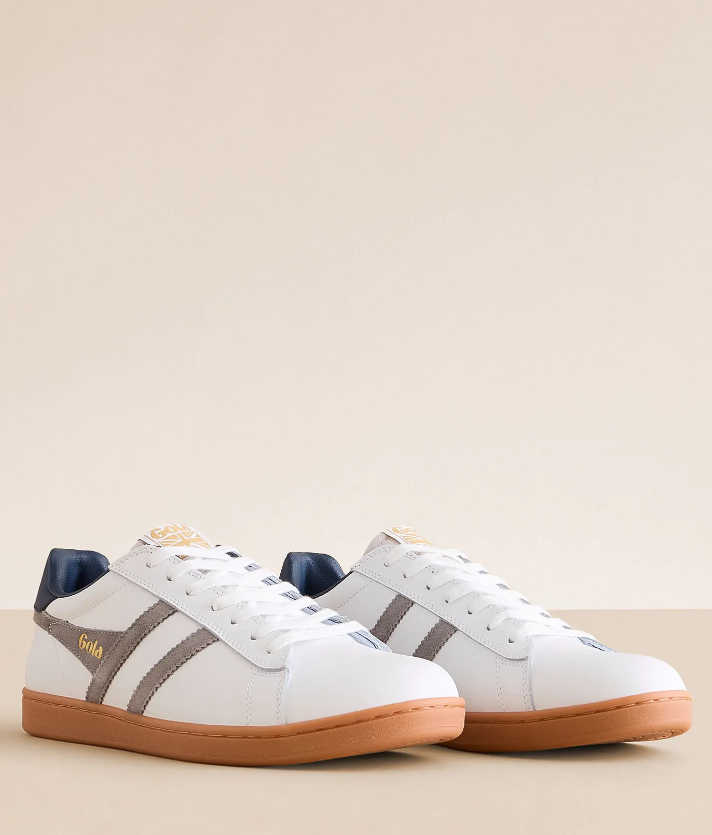 Activewear|Shoes | Gola® Equipe II Leather Sneaker White Cement Navy