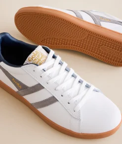 Activewear|Shoes | Gola® Equipe II Leather Sneaker White Cement Navy