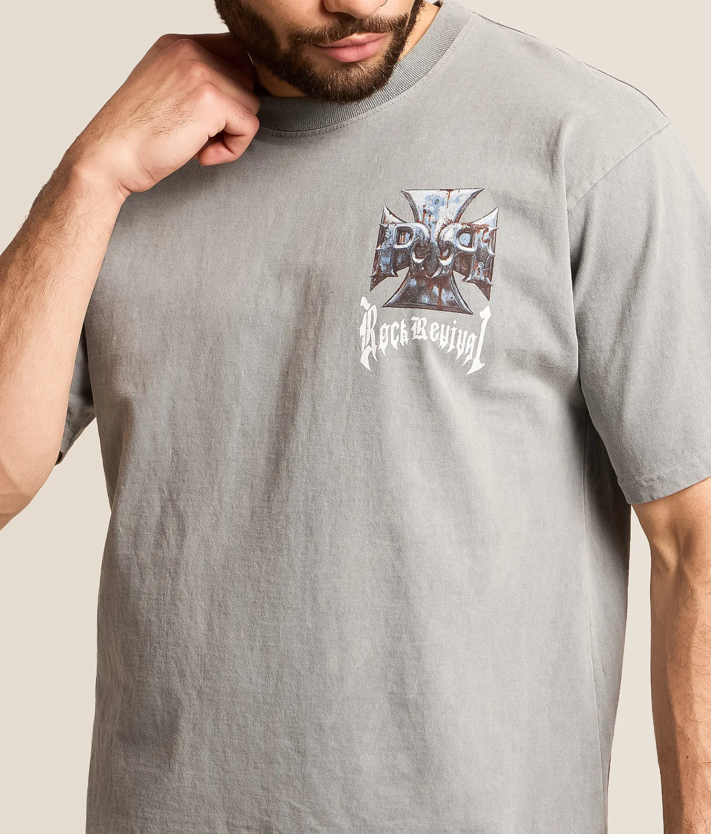 Rock Revival Eric T-Shirt Grey Discount