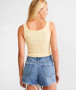 Tops | Billabong Escape To Nature Cropped Tank Top Retro Yellow