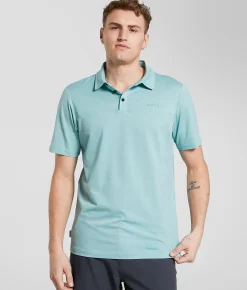 Maven Co-op Essential Course Performance Stretch Polo Aqua Haze New