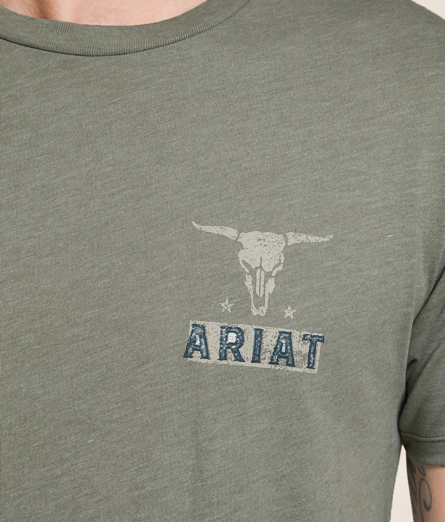 Tops | Ariat Established Patriot Stamper T-Shirt Olive Heather