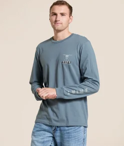 Ariat Established Patriot T-Shirt Light Denim Discount