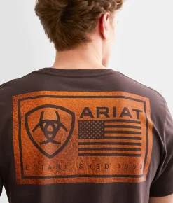 Ariat Est. Block T-Shirt Dark Brown Discount