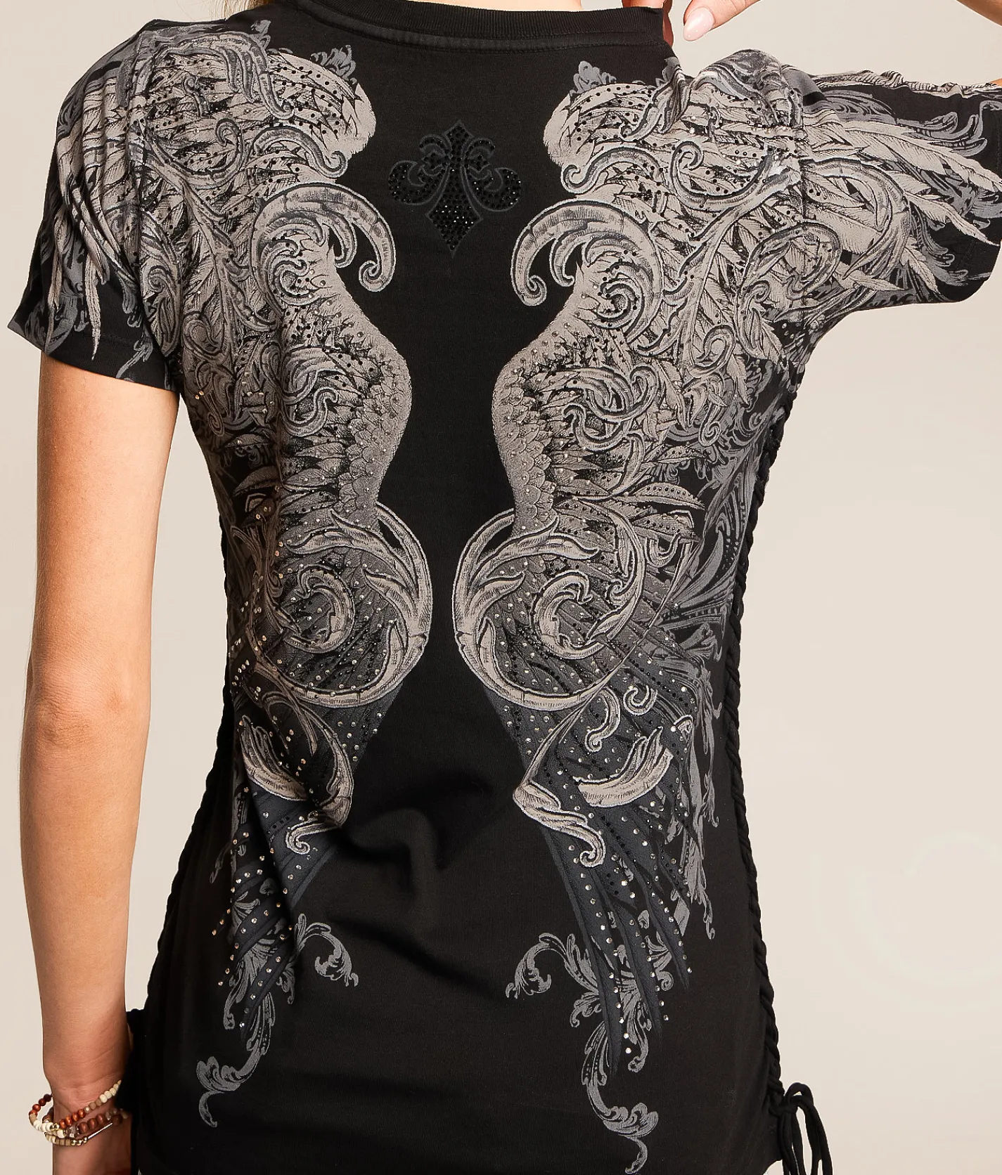 Tops | Affliction Estellerly T-Shirt Black Reactive