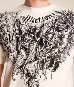 Tops|Graphic T-Shirts | Affliction Eternal Divide T-Shirt Vintage White