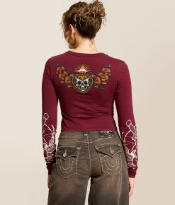 Tops | Affliction Eternal Oil Cropped T-Shirt Andora Lava Wash